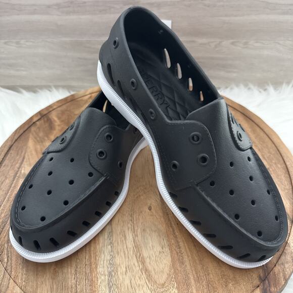Sperry Top-Sider Top-Sider A/O Float Women's Size 11M Black White Boat Shoes NEW - Picture 2 of 15